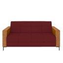 Ver imagem 5 de Sofá Living Decorativo Houston 2 Lugares 160cm Pés em Metal Veludo/ Pu Bordô/ Caramelo G33 - Gran Be
