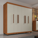 Ver imagem 2 de Guarda Roupa Casal 100% MDF 6 Portas 4 Gavetas Londres Prime - IMOP: Cinamomo/Off-White