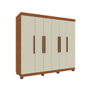 Ver imagem 1 de Guarda Roupa Casal 100% MDF 6 Portas 4 Gavetas Londres Prime - IMOP: Cinamomo/Off-White