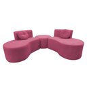 Ver imagem 6 de Sofá Modular Orgânico Monterrey 260cm + Puff Suede Rosa