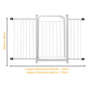 Ver imagem 2 de Grade Proteção Segurança Portão Pet 80cm Branco Bebê Cão com Extensor 2 de 20cm e 1 de 15cm Itagold