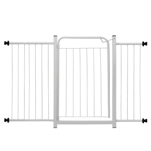 Grade Proteção Segurança Portão Pet 80cm Branco Bebê Cão com Extensor 2 de 20cm e 1 de 15cm Itagold