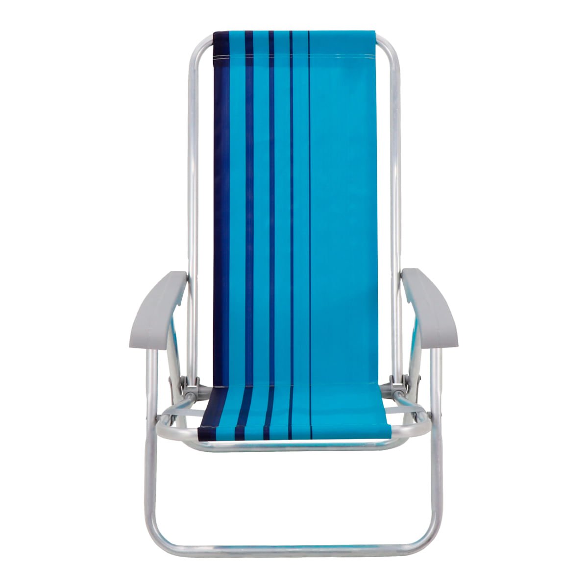 Cadeira de Praia Reclinável Tramontina Bali Baixa em Alumínio com Assento Azul - 2