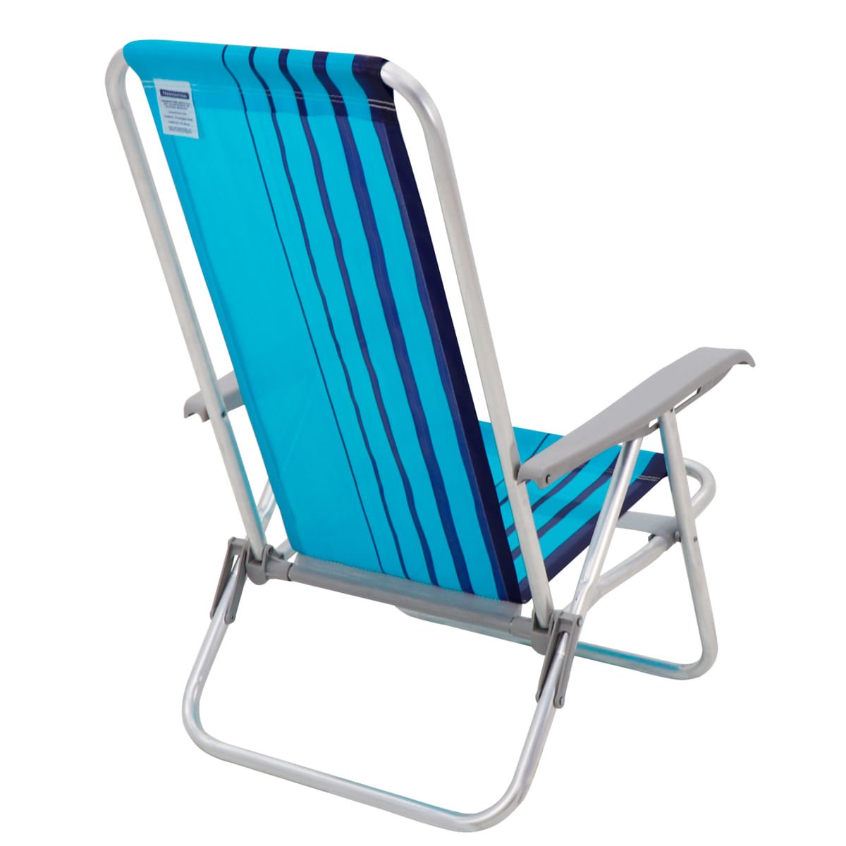 Cadeira de Praia Reclinável Tramontina Bali Baixa em Alumínio com Assento Azul - 3