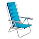 Ver imagem 1 de Cadeira de Praia Reclinável Tramontina Bali Baixa em Alumínio com Assento Azul