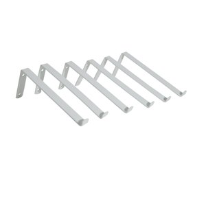 Kit 6 peças Suporte cantoneira Invertida - Mod. 2 "S" p/ prateleira de 15cm - Branca