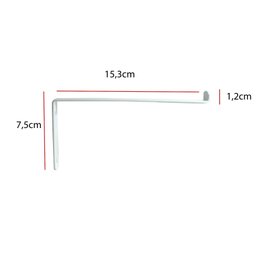 Kit 6 peças Suporte cantoneira Invertida - Mod. 2 "S" p/ prateleira de 15cm - Branca - 2