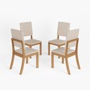 Ver imagem 1 de Conjunto 4 Cadeiras de Jantar Henn Milla Mdf Nature/linho