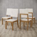 Ver imagem 2 de Conjunto 4 Cadeiras de Jantar Henn Milla Mdf Nature/linho