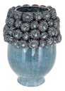 Ver imagem 1 de Vaso Decorativo Enfeite Casa Cerâmica 28x21x21cm Azul