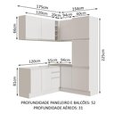 Ver imagem 4 de Armário de Cozinha Completa de Canto 329cm Branco Glamy Madesa 01