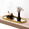 Bandeja Espelhada Banheiro Lavabo Oval Decorativa Multiuso Cor Dourado - 4