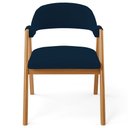 Ver imagem 3 de Kit 06 Cadeiras de Jantar e Estar Living Estofada Nadja L02 Suede Azul Marinho - Lyam Decor