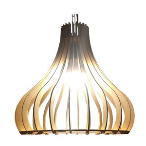 Lustre Luminária Pendente de Madeira MDF Mod. Catedral