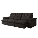 Ver imagem 3 de Sofá Retrátil e Reclinável 4 Lugares Suede Londres 270cm Yescasa Preto