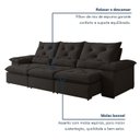 Ver imagem 7 de Sofá Retrátil e Reclinável 4 Lugares 270cm Londres Plus Yescasa