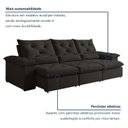 Ver imagem 5 de Sofá Retrátil e Reclinável 4 Lugares Suede Londres 270cm Yescasa Preto