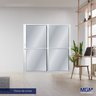 Porta de Alumínio de Correr 210x120cm 2 Folhas 1 Fixa com Vidro Liso Temperado Mgm - 3