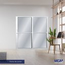 Ver imagem 2 de Porta de Alumínio de Correr 210x120cm 2 Folhas 1 Fixa com Vidro Liso Temperado MGM Branco