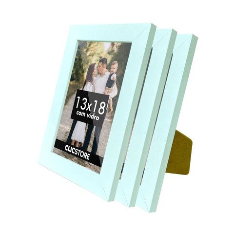 Kit 3 Porta Orta Retrato 13x18 Decorativo Gravata com Vidro Fotografico Sala Poster:branco