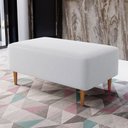 Ver imagem 1 de Puff Decorativo Sala de Estar Cléo W01 Pés Palito 90 cm - Lyam Decor Cléo Pés Palito Linho Cinza