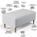 Ver imagem 4 de Puff Decorativo Sala de Estar Cléo W01 Pés Palito 90 cm - Lyam Decor Cléo Pés Palito Linho Cinza