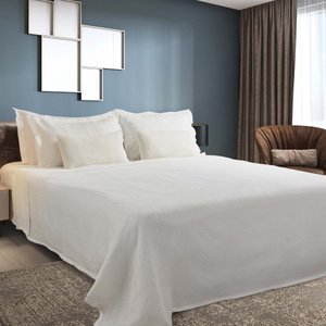 Kit Colcha Cobre Leito Casal 3pç Montblanc Memory Branco