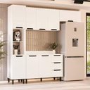 Ver imagem 1 de Armário de Cozinha Modulada Completa 4 Peças 240cm com Tampo 250066 Meena Politorno Móveis