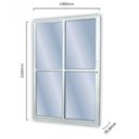 Ver imagem 3 de Porta de Alumínio de Correr 210x140cm 2 Folhas 1 Fixa com Vidro Liso Temperado MGM Branco