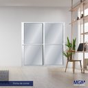 Ver imagem 2 de Porta de Alumínio de Correr 210x140cm 2 Folhas 1 Fixa com Vidro Liso Temperado MGM Branco