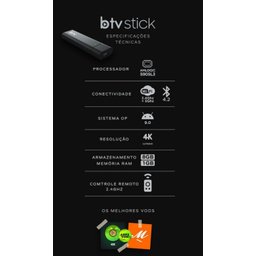 Receptor BTV Stick - 4K Ultra HD IPTV - 4