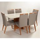 Ver imagem 1 de Mesa de Jantar + 6 Cadeiras Paris Tampo 180 Cm Champagne