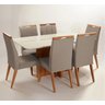 Mesa de jantar + 6 cadeiras Paris tampo 180 cm Champagne - 1