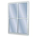Ver imagem 2 de Porta de Alumínio de Correr 210x160cm 2 Folhas 1 Fixa com Vidro Liso Temperado MGM Branco
