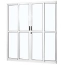 Ver imagem 1 de Porta de Aluminio de Correr 210x160cm 4 Folhas 2 Fixas com Vidro Liso Temperado MGM Branco