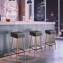 Ver imagem 1 de Kit 3 Banquetas Altas Dubai Estofadas com Design Retrô para Cozinha, Balcão, Área Gourmet - Salaone: