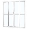 Porta de Aluminio de Correr 210x180cm 4 Folhas 2 Fixas com Vidro Liso Temperado MGM - 1