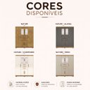 Ver imagem 4 de Guarda Roupa Compacto 6 Portas 3 Gavetas Espelho Roupeiro Nature Champanhe