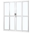 Ver imagem 1 de Porta de Aluminio de Correr 210x200cm 4 Folhas 2 Fixas com Vidro Liso Temperado MGM Branco