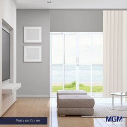 Porta de Aluminio de Correr 210x200cm 4 Folhas 2 Fixas com Vidro Liso Temperado MGM - 2