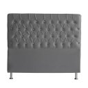Ver imagem 2 de Kit Estrela Cabeceira de Cama Box e Calçadeira Baú Pés Palito Botão Cristal Casal 140 Cm Suede Grafi
