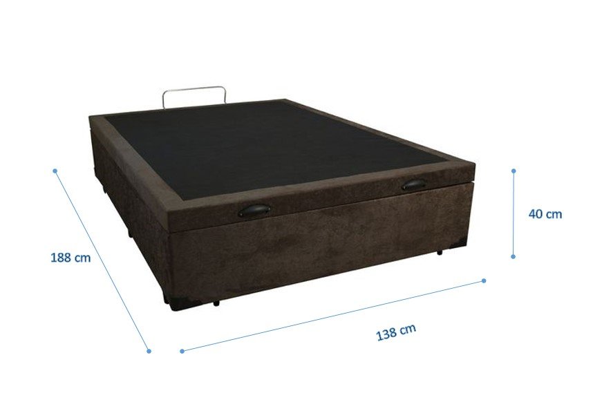 Cama Box Baú Casal 138 - Bello Box- Suede Marrom - 3