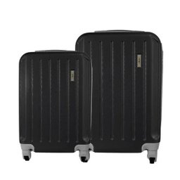 Conjunto Malas de Viagem Média e Grande em ABS IKA Scorpion Cadeado Integrado Preto - 1