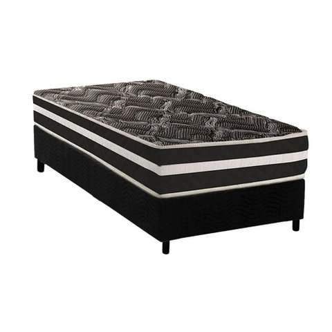 Conjunto Box Solteiro: Colchão Anatômico Paropas D28 Ag80 Master Black Double Face + Base Crc