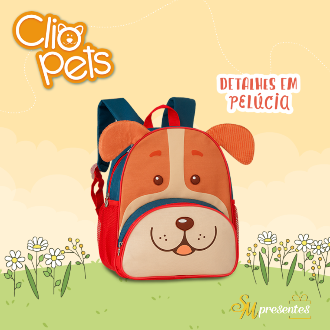 Mochila de Costas Infantil Clio Style Oficial Pets:vermelho - 3