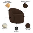 Ver imagem 3 de Poltrona Sala Decorativa Redonda 91cm Steve Suede Marrom I01 - Mpozenato