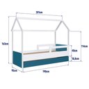 Ver imagem 3 de Cama Montessoriana Infantil Estilo Casinha com Cama Auxiliar Cor:branco com Azul Secreto
