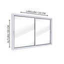 Ver imagem 3 de Janela de Alumínio de Correr Lateral 2 Folhas Móveis 100x120cm Lucasa Ideale Branco