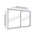Ver imagem 2 de Janela de Alumínio de Correr Lateral 2 Folhas Móveis 100x120cm Lucasa Ideale
