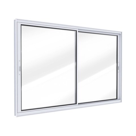 Janela de Alumínio de Correr Lateral 2 Folhas Móveis 100x120cm Lucasa Ideale Branco